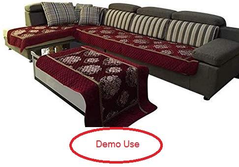 OctoRose Bonded Micro Suede Brown Color Sofa couch Sofa Sleeper Cover with Anti-slip Grid (TM) backing and buckle tight