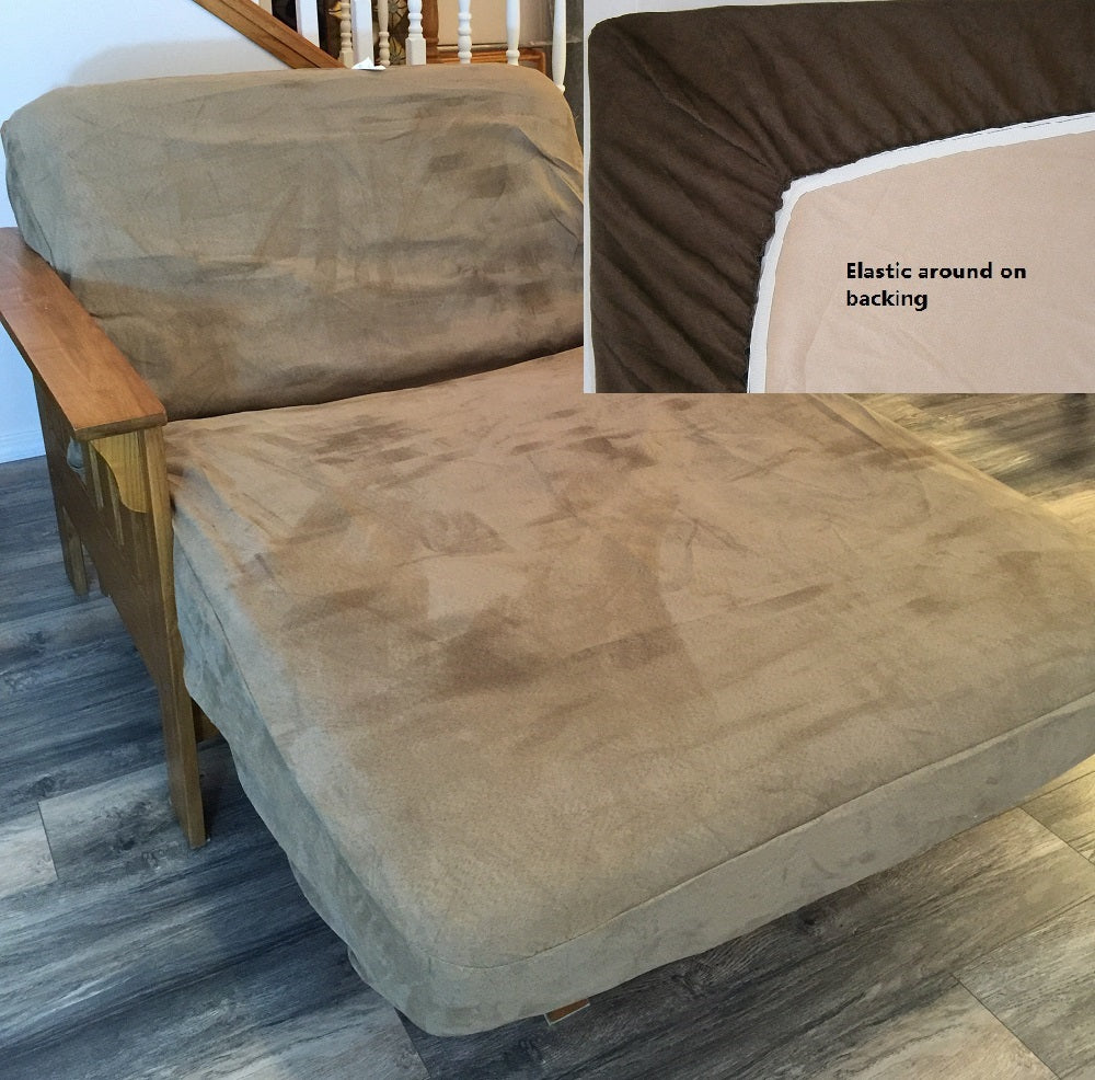 OctoRose Twin Size Bonded Micro Suede  Elastic Around on Backing Easy Fit Fitted Futon Cover 39x75+8"  Sofa Bed Mattress Slipcover, Futon Protector