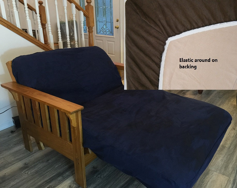 OctoRose Twin Size Bonded Micro Suede  Elastic Around on Backing Easy Fit Fitted Futon Cover 39x75+8"  Sofa Bed Mattress Slipcover, Futon Protector