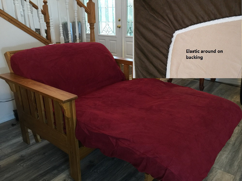 OctoRose Twin Size Bonded Micro Suede  Elastic Around on Backing Easy Fit Fitted Futon Cover 39x75+8"  Sofa Bed Mattress Slipcover, Futon Protector