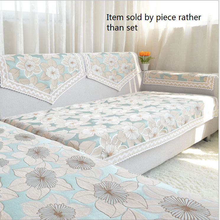 OctoRose Upholstery Chenille Lace Gold or Blue Color Sofa couch Sofa Sleeper Cover with Anti-slip backing