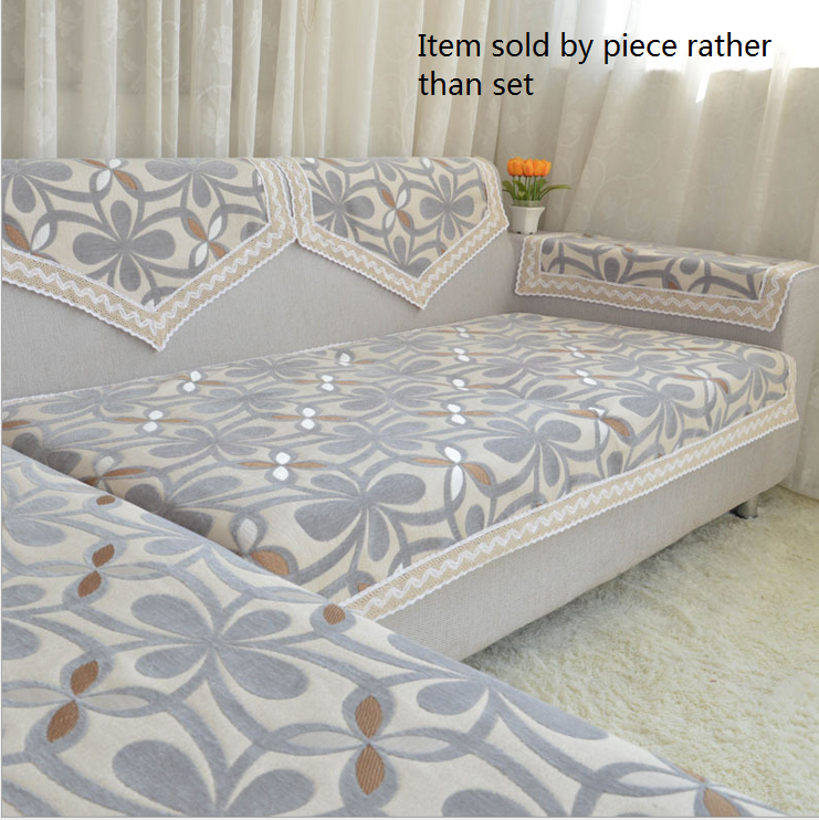OctoRose Heavy Duty Upholstery Chenille Grey Sofa couch Sofa Sleeper Cover with Anti-slip backing and buckle (TM) tight