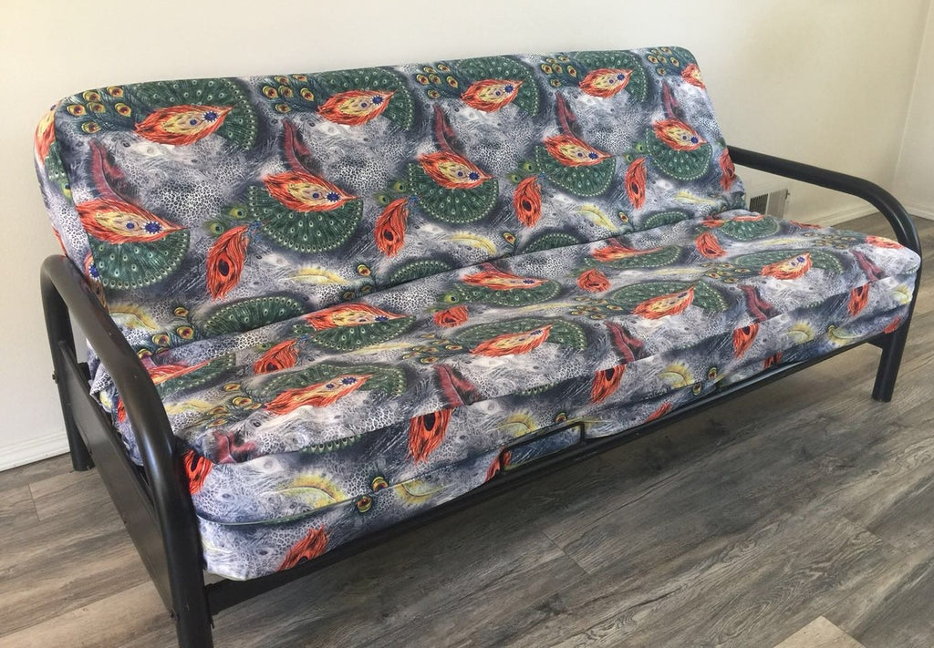 OctoRose Heavy Duty Full Size 3 Side Zipper Upholstery Super Soft Velvet 3D Printing  Futon Cover  Sofa Bed Mattress Protector