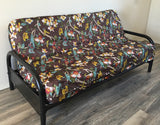 OctoRose High Quality Upholstery Linen Printing Birds 3 Side Zipper Futon Cover (No frame and mattress included) Sofa Bed Mattress Protector