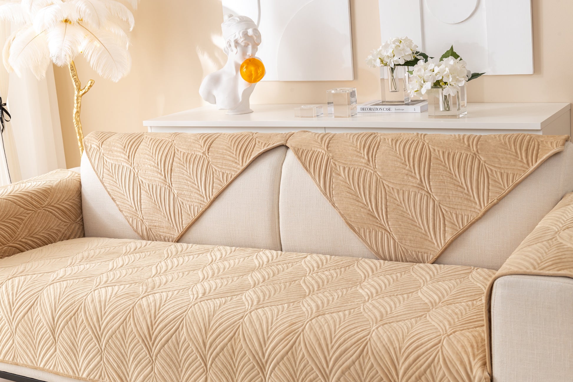 OctoRose Pre-washed Cotton Sofa Couch Cover Protect your  Sectional sofa, loveseat, recliner and chairs chaise lounge, window bay, bench pad, bed runner  or sofa armrest covers