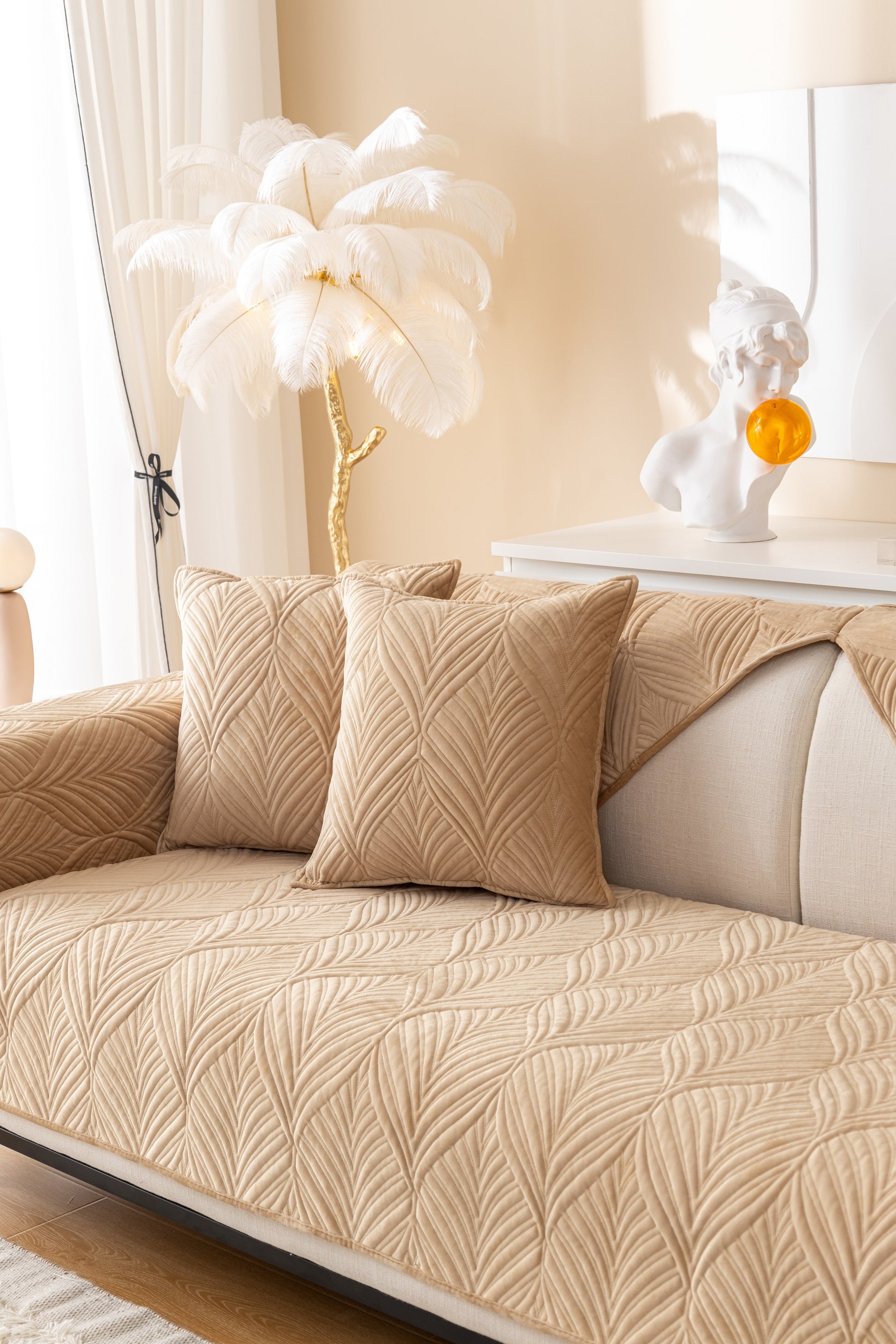 OctoRose Pre-washed Cotton Sofa Couch Cover Protect your  Sectional sofa, loveseat, recliner and chairs chaise lounge, window bay, bench pad, bed runner  or sofa armrest covers