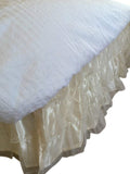 OctoRose Royalty 3 Layer Organza & Satin Easy Fit Bed Dressing Waterfall Bed Skirt Dust Ruffle, Bedskirt
