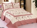 OctoRose 3 pcs Nice Design 102x94 inch Fully Quilted Embroidered  Bedspread Coverlets Bed Cover Pillow Sham Set