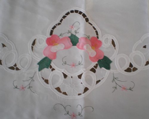 OctoRose Hand Battenburg lace with embroidery table clothes / table covers 60x84",72x108", 72x126"