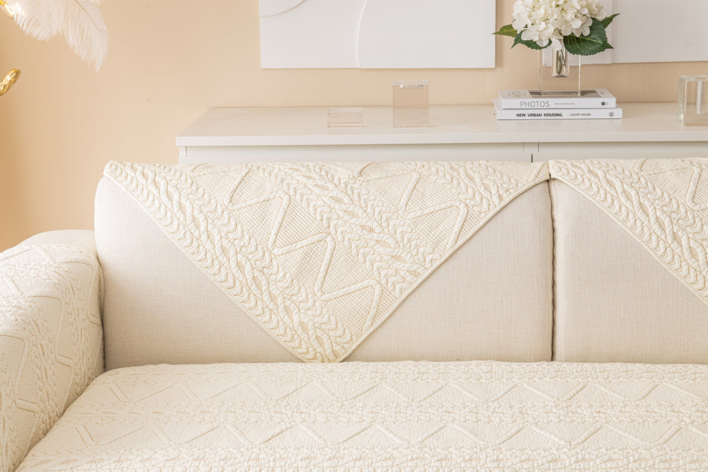 OctoRose Pre-washed Cotton Sofa Couch Cover Protect your  Sectional sofa, loveseat, recliner and chairs chaise lounge, window bay, bench pad, bed runner  or sofa armrest covers