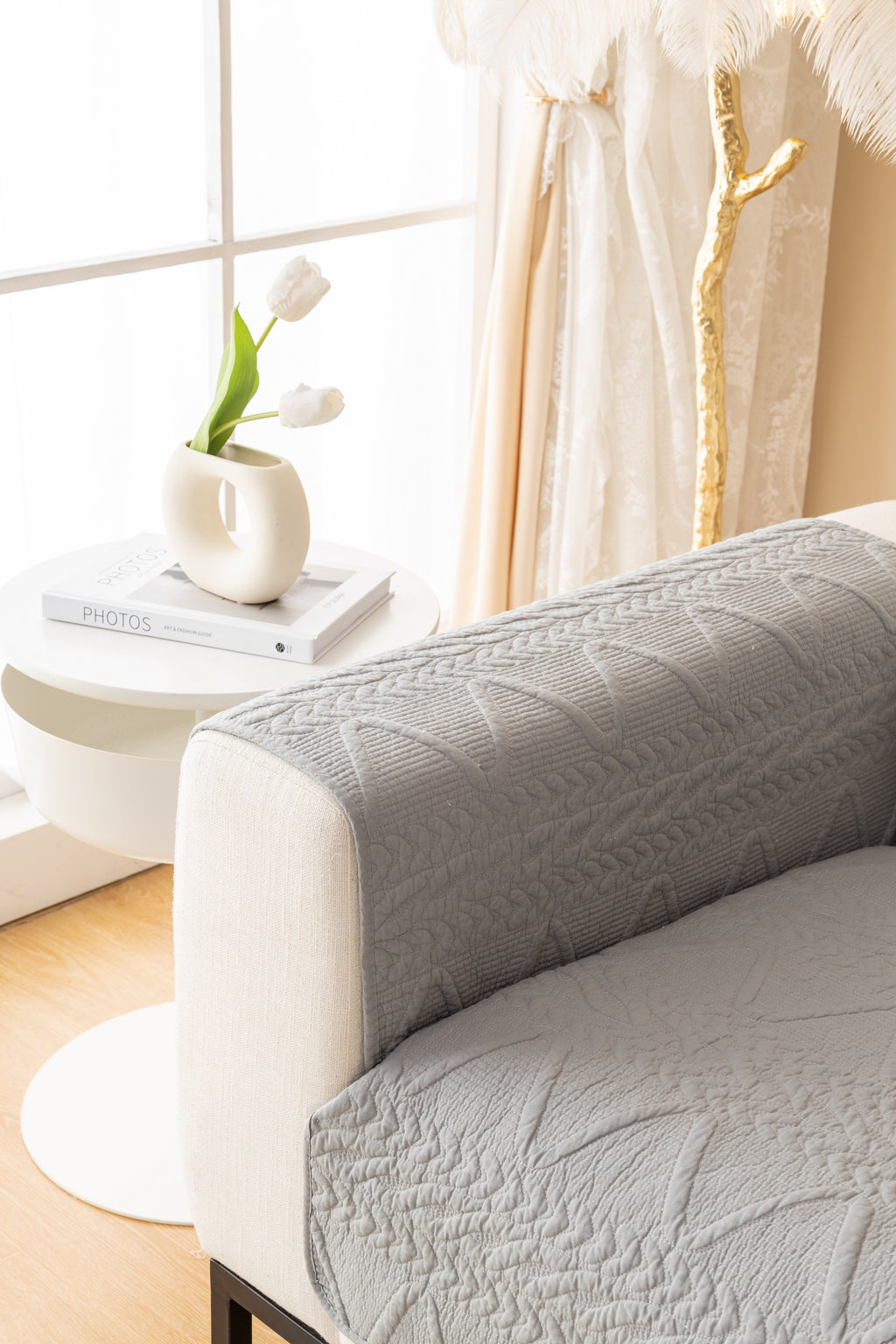 OctoRose Pre-washed Cotton Sofa Couch Cover Protect your  Sectional sofa, loveseat, recliner and chairs chaise lounge, window bay, bench pad, bed runner  or sofa armrest covers