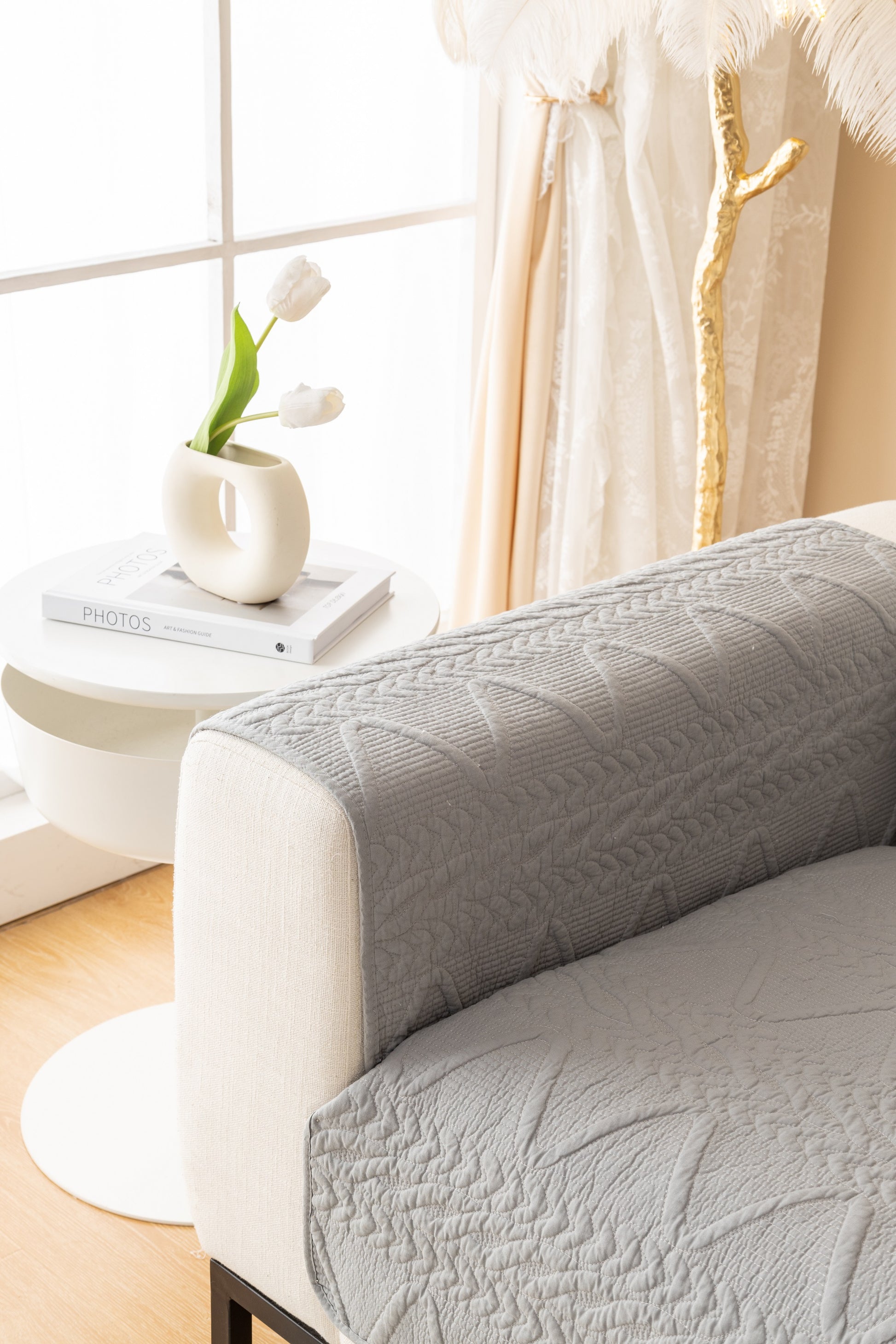 OctoRose Pre-washed Cotton Sofa Couch Cover Protect your  Sectional sofa, loveseat, recliner and chairs chaise lounge, window bay, bench pad, bed runner  or sofa armrest covers