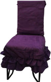 OctoRose Set of 2 Micro Suede Shortly Skirt Ruffle Dining Chair Covers