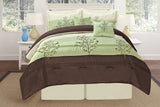 OctoRose Luxury 6pcs Oversize Patchwork Embroidery Comforter Set Bedding Set