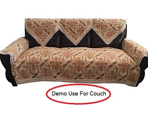 OctoRose Bonded Micro Suede Brown Color Sofa couch Sofa Sleeper Cover with Anti-slip Grid (TM) backing and buckle tight