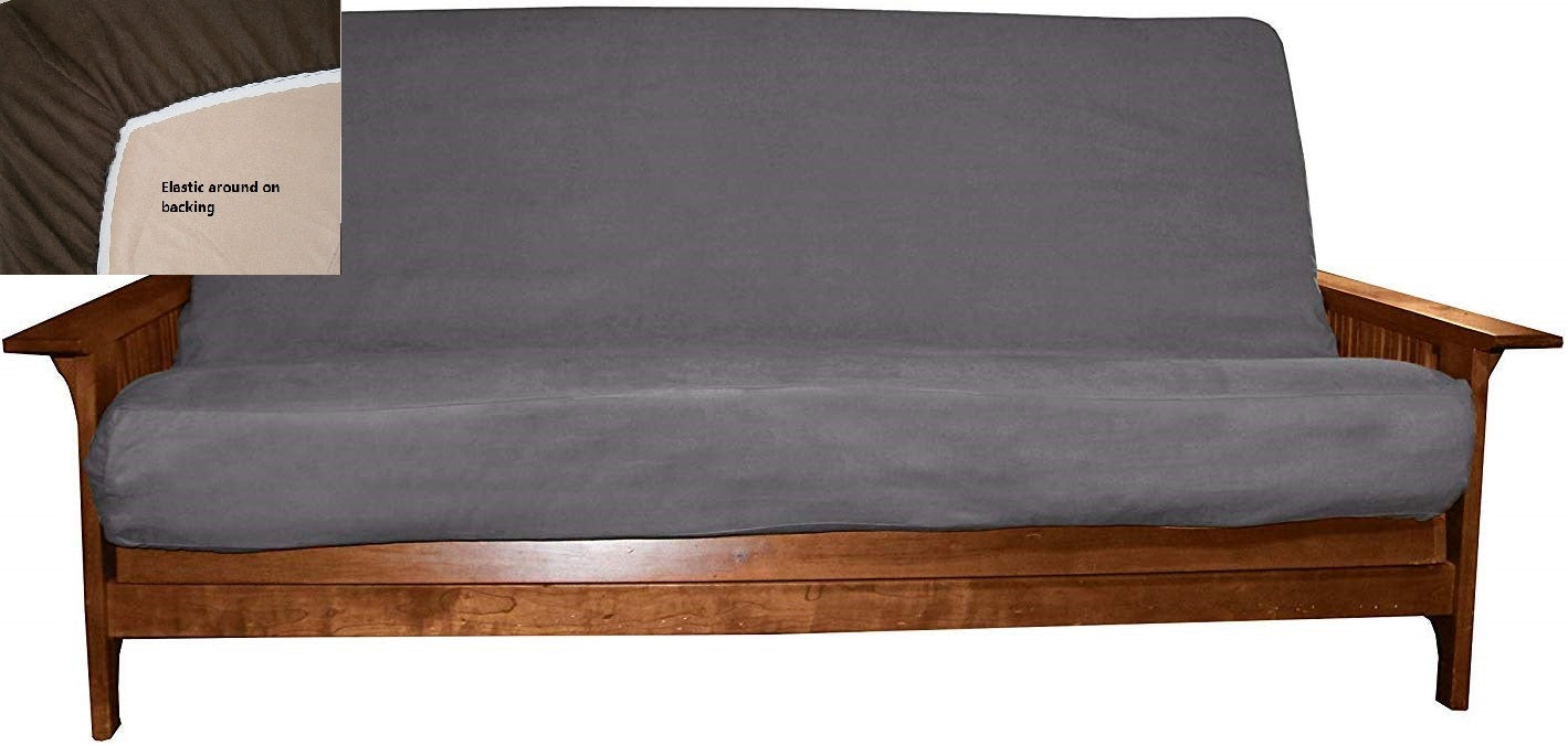 OctoRose Queen Size Elastic Around on Backing Bonded Micro Suede Easy Fit Fitted Futon Cover, Sofa Bed Mattress Protector