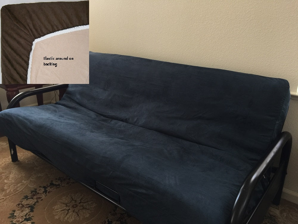 OctoRose Full Size Elastic Around on Backing Bonded Micro Suede Easy Fit Fitted Futon Cover,  Sofa Bed Mattress Protector