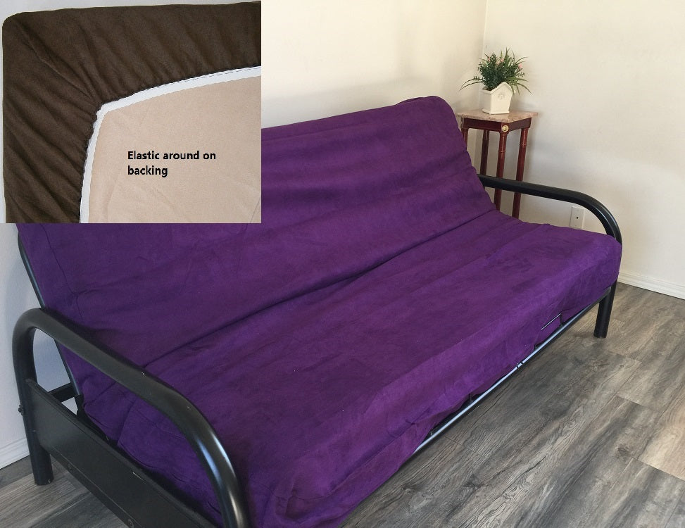 OctoRose Queen Size Elastic Around on Backing Bonded Micro Suede Easy Fit Fitted Futon Cover, Sofa Bed Mattress Protector