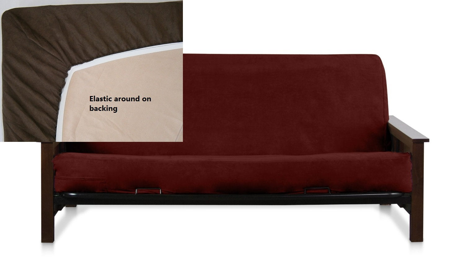 OctoRose Queen Size Elastic Around on Backing Bonded Micro Suede Easy Fit Fitted Futon Cover, Sofa Bed Mattress Protector