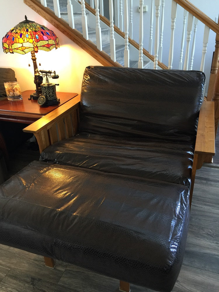 OctoRose Leather Look Black or Brown with Bonded Micro Suede Reversible 3 Side Zipper Futon Cover Twin or Full, Futon Chair Loveseat Ottoman Slipcover