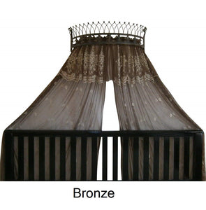 Metal Wall Teester Bed Canopy Drapery Bed Crown Hardware Sculpture Bronze Color