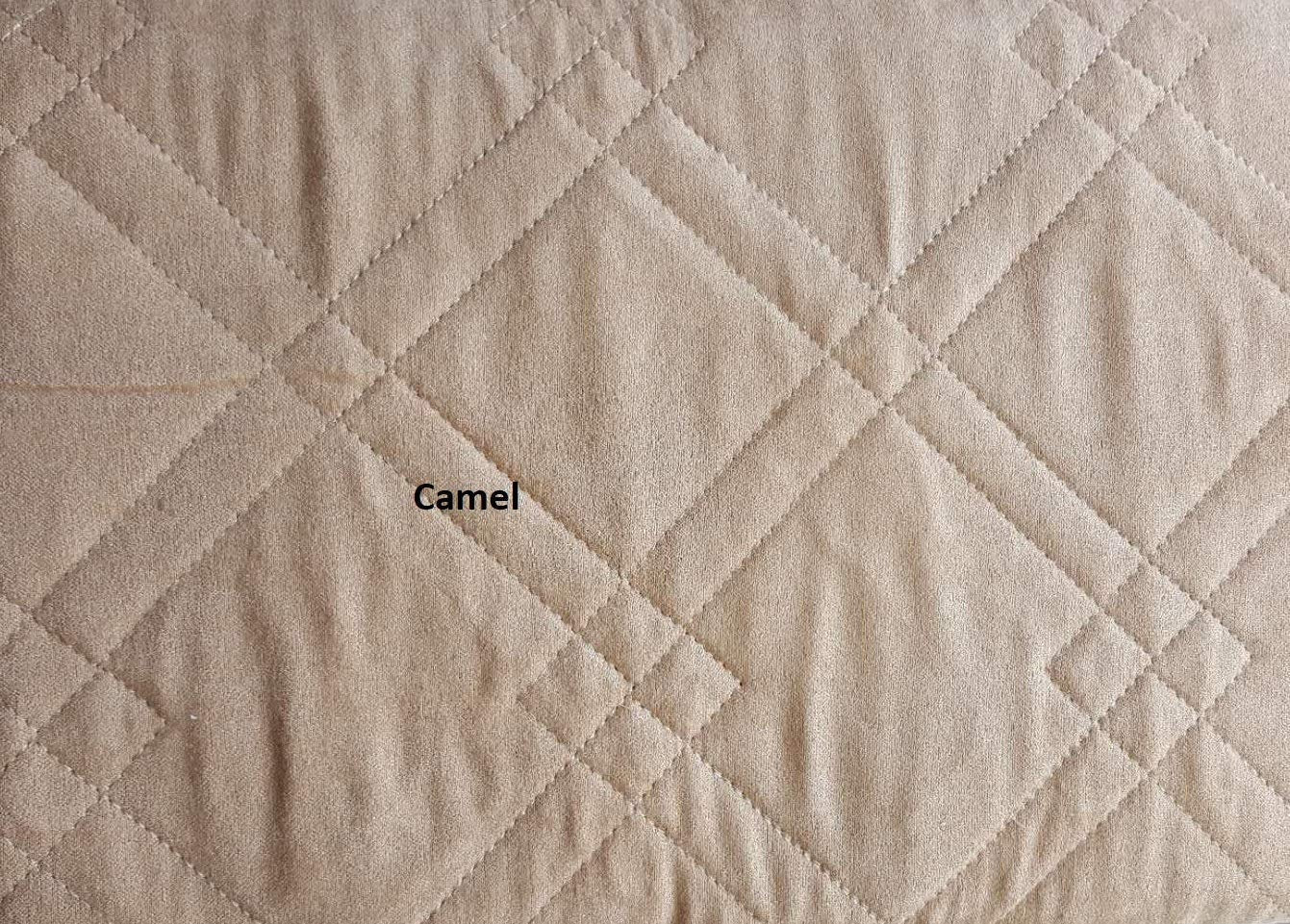 OctoRose Waterproof Brown, Peat, Camel or Beige Quilted Micro Suede Improved Anti-Slip Grip Sofa  Couch Protector Sectional Sofa Cover Removable  Adjustable Strap Under The Sofa Seat Cushion
