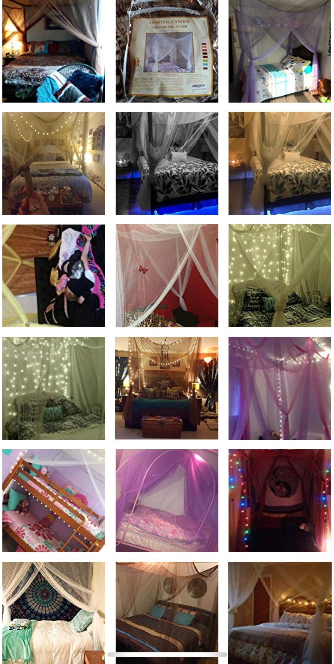 OctoRose Round Hoop Bed Canopy Mosquito Net in Large Size Elegant Curtains Screen Netting fit All Size Bed