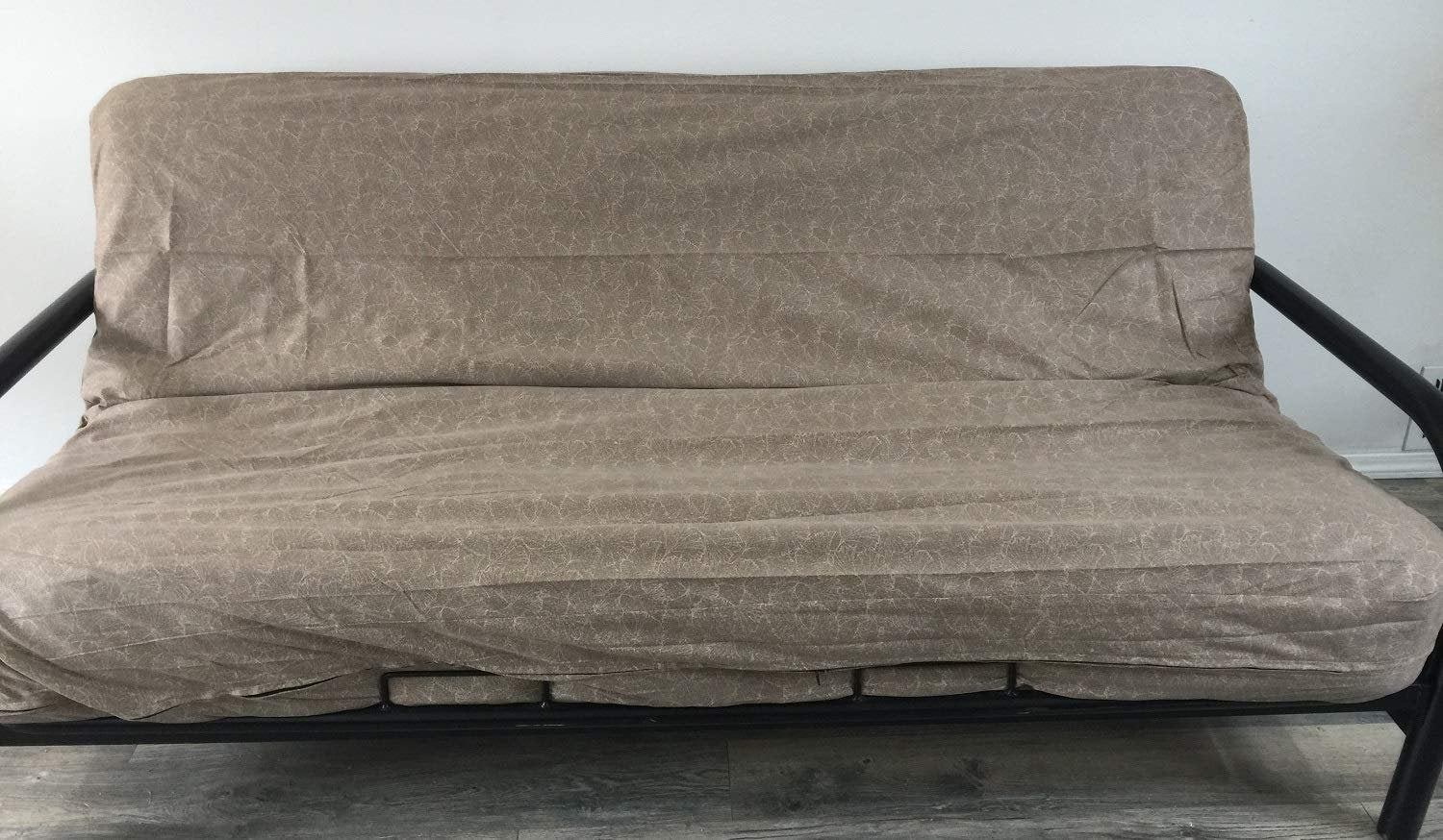 OctoRose Full Size Linen Futon Cover Sofa Bed Mattress Cover Coffee Color with Leaf Scent