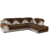 OctoRose Bonded Micro Suede Brown Color Sofa couch Sofa Sleeper Cover with Anti-slip Grid (TM) backing and buckle tight