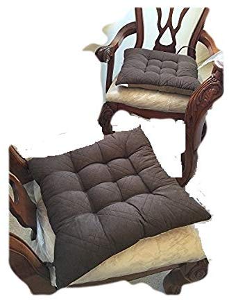 OctoRose Set of 4 Quilted Soft Micro Suede Dining Chair Cushion Pads 1