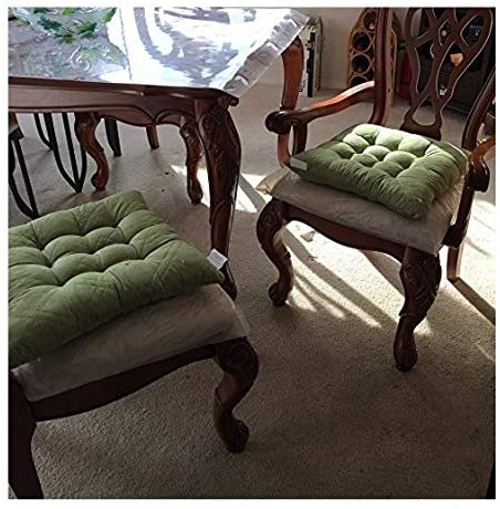 OctoRose Set of 4 Quilted Soft Micro Suede Dining Chair Cushion Pads 1