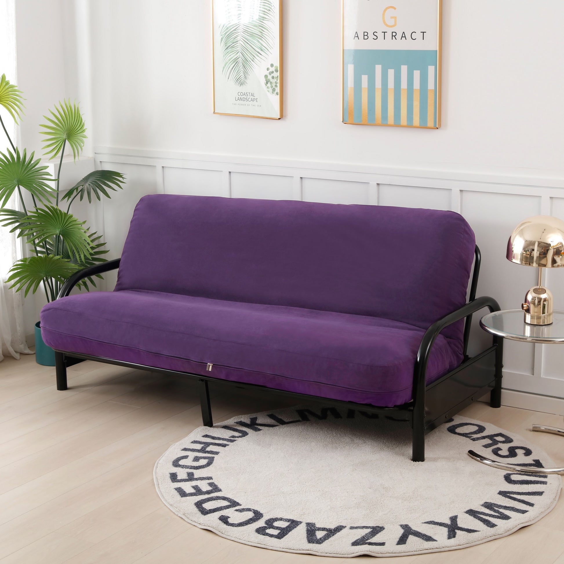 OctoRose Heavy Duty Full Size Custom Made Full Size Micro Suede  3 Side Zipper Futon Cover (No frame and mattress included) , Sofa Bed Mattress Protector over 10 color available
