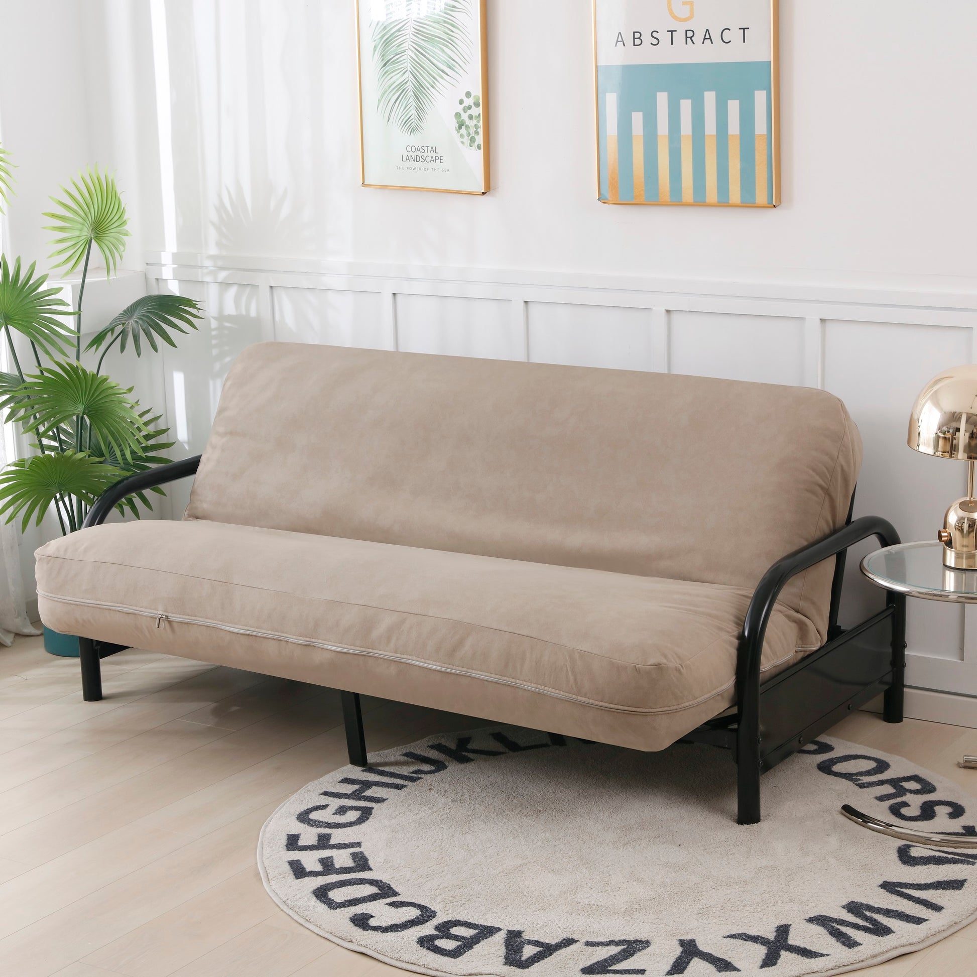 OctoRose Heavy Duty Full Size Custom Made Full Size Micro Suede  3 Side Zipper Futon Cover (No frame and mattress included) , Sofa Bed Mattress Protector over 10 color available