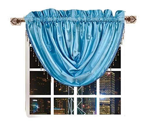 OctoRose  3 pcs Royalty Custom Waterfall Window Valance and Swags & Tails Fit Max Wide 120" Window
