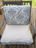 OctoRose Upholstery Chenille and Solid Micro Suede Reversible 3 Side Zipper Patio Chair Back and Seat Cushion Cover  20x25" 24x25"