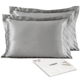 OctoRose Queen Size Set of 2 Zipper Enclosure Super Strong and Durable Pillow Case/Protector/Cover/Pillowcase Silky Satin Less Wrinkle Smooth Feeling