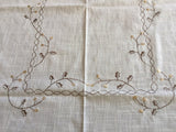 OctoRose High Quality Elegant Artex style embroidery plus trim lace based Table cloth / table cover / table linen 72x108"