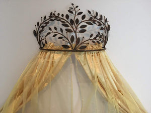 Paint in USA Metal Iron Wall Teester Bed Canopy Drapery Crown Hardware Over bed or Window WD-B7M9