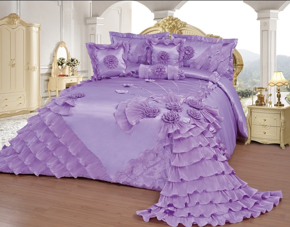 OctoRose Royalty Oversize Wedding Bedding Bedspread Comforter Quilts Set