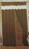 OctoRose Pair of Micro Suede Window Curtain/Drapes/Panels with Sheer Linen Valance and Tieback